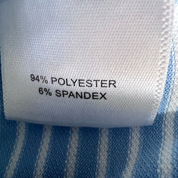 Peter Millar Summer Comfort Golf Polo Blue White Striped Embroidered Logo Large - Picture 8 of 9